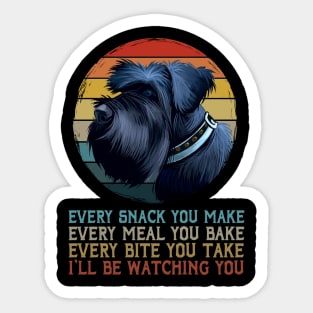 Schnauzer Every Snack You Make Tee for Canine Fashionistas Sticker